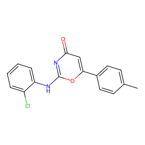 2-[(2-Chlorophenyl)amino]-6-(4-methylphenyl)-1,3-oxazin-4-one structure