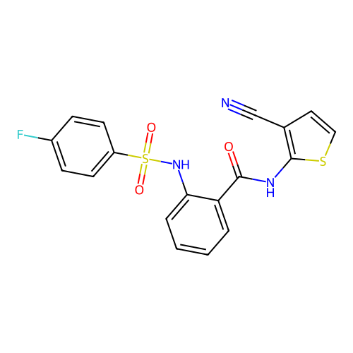 N-(3-cyanothiophen-2-yl)-2-[(4-fluorophenyl)sulfonylamino]benzamide structure