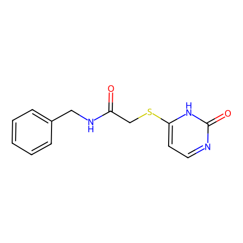 N-benzyl-2-((2-oxo-1,2-dihydropyrimidin-4-yl)thio)acetamide structure