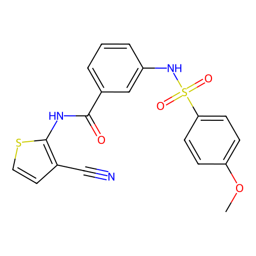 N-(3-cyanothiophen-2-yl)-3-[(4-methoxyphenyl)sulfonylamino]benzamide structure
