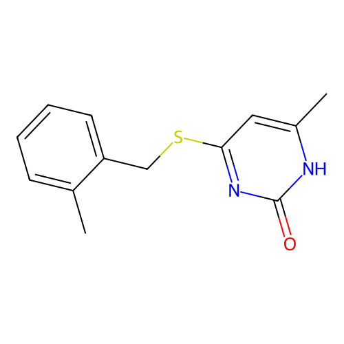 6-methyl-4-[(2-methylphenyl)methylsulfanyl]-1H-pyrimidin-2-one structure