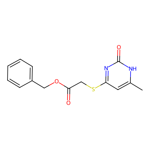 benzyl 2-[(6-methyl-2-oxo-1H-pyrimidin-4-yl)sulfanyl]acetate structure
