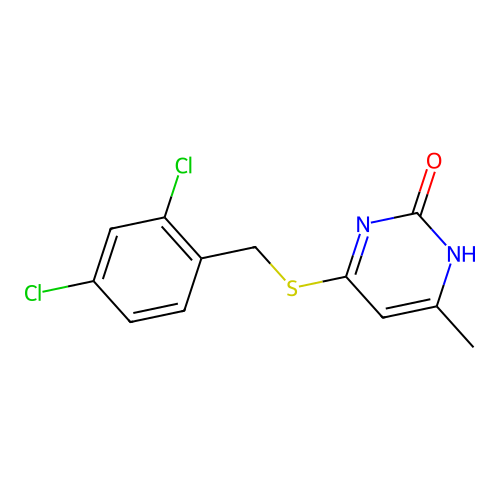 4-[(2,4-dichlorophenyl)methylsulfanyl]-6-methyl-1H-pyrimidin-2-one structure