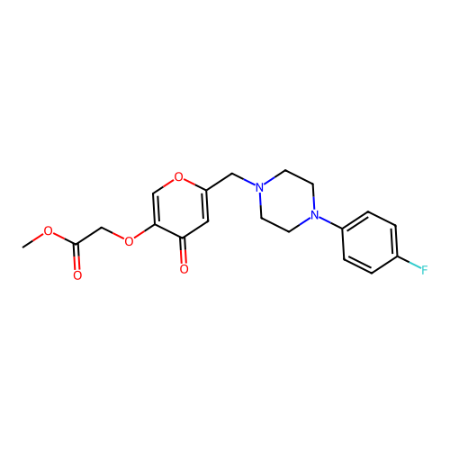 methyl [(6-{[4-(4-fluorophenyl)piperazin-1-yl]methyl}-4-oxo-4H-pyran-3-yl)oxy]acetate structure