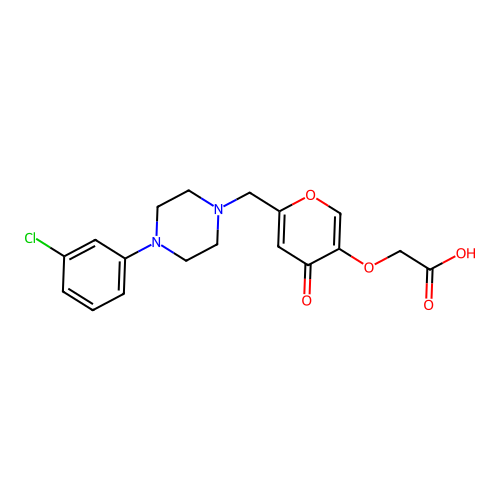 2-[6-[[4-(3-Chlorophenyl)piperazin-1-yl]methyl]-4-oxopyran-3-yl]oxyacetic acid structure