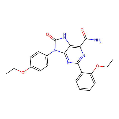 2-(2-ethoxyphenyl)-9-(4-ethoxyphenyl)-8-oxo-8,9-dihydro-7H-purine-6-carboxamide structure
