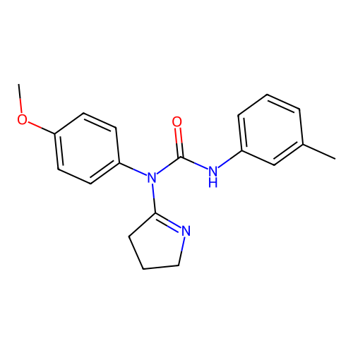 1-(3,4-dihydro-2H-pyrrol-5-yl)-1-(4-methoxyphenyl)-3-(3-methylphenyl)urea structure
