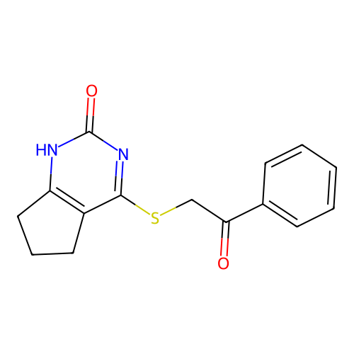 4-Phenacylsulfanyl-1,5,6,7-tetrahydrocyclopenta[d]pyrimidin-2-one structure
