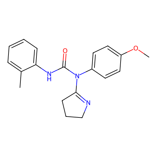 1-(3,4-dihydro-2H-pyrrol-5-yl)-1-(4-methoxyphenyl)-3-(2-methylphenyl)urea structure