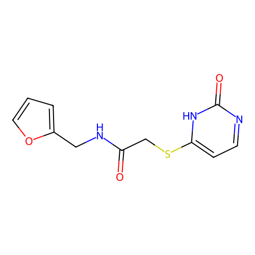 N-(furan-2-ylmethyl)-2-[(2-oxo-1H-pyrimidin-6-yl)sulfanyl]acetamide structure