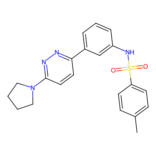 4-methyl-N-(3-(6-(pyrrolidin-1-yl)pyridazin-3-yl)phenyl)benzenesulfonamide structure