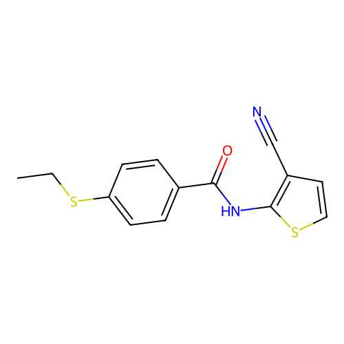 N-(3-cyanothiophen-2-yl)-4-(ethylthio)benzamide structure