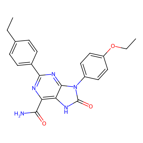 9-(4-ethoxyphenyl)-2-(4-ethylphenyl)-8-oxo-8,9-dihydro-7H-purine-6-carboxamide structure
