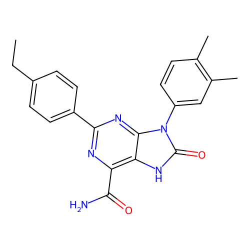 9-(3,4-dimethylphenyl)-2-(4-ethylphenyl)-8-oxo-8,9-dihydro-7H-purine-6-carboxamide structure