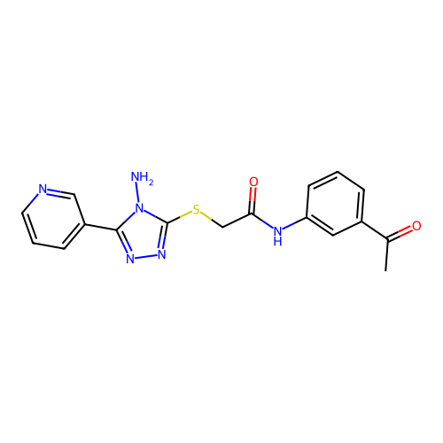 N-(3-acetylphenyl)-2-{[4-amino-5-(pyridin-3-yl)-4H-1,2,4-triazol-3-yl]sulfanyl}acetamide structure