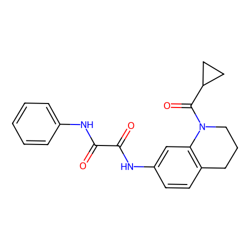N'-[1-(cyclopropanecarbonyl)-3,4-dihydro-2H-quinolin-7-yl]-N-phenyloxamide structure
