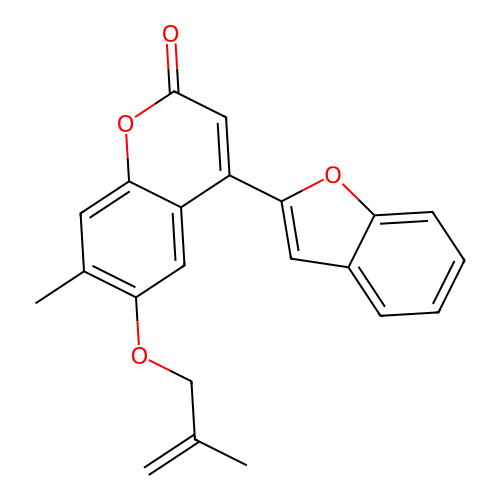 4-(1-benzofuran-2-yl)-7-methyl-6-[(2-methylprop-2-en-1-yl)oxy]-2H-chromen-2-one structure