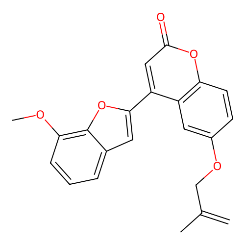 4-(7-methoxy-1-benzofuran-2-yl)-6-[(2-methylprop-2-en-1-yl)oxy]-2H-chromen-2-one structure