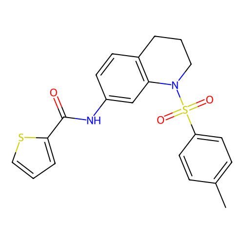 N-(1-tosyl-1,2,3,4-tetrahydroquinolin-7-yl)thiophene-2-carboxamide structure