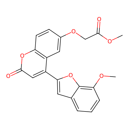 Methyl 2-[4-(7-methoxy-1-benzofuran-2-yl)-2-oxochromen-6-yl]oxyacetate structure