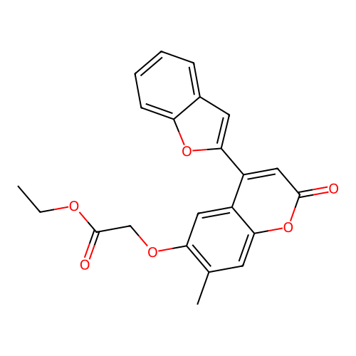 Ethyl 2-(4-benzo[d]furan-2-yl-7-methyl-2-oxochromen-6-yloxy)acetate structure