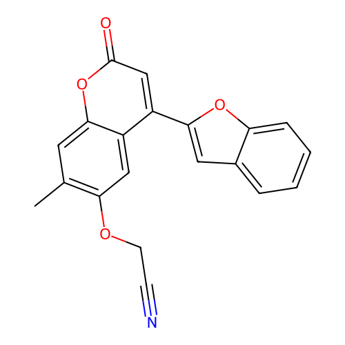 2-(4-Benzo[d]furan-2-yl-7-methyl-2-oxochromen-6-yloxy)ethanenitrile structure