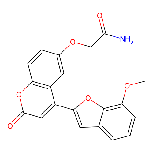 2-((4-(7-methoxybenzofuran-2-yl)-2-oxo-2H-chromen-6-yl)oxy)acetamide structure