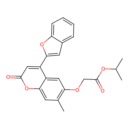 Methylethyl 2-(4-benzo[d]furan-2-yl-7-methyl-2-oxochromen-6-yloxy)acetate structure