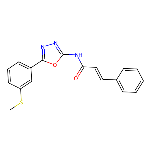 N-(5-(3-(methylthio)phenyl)-1,3,4-oxadiazol-2-yl)cinnamamide structure