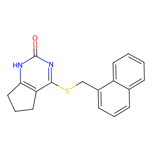4-(Naphthalen-1-ylmethylsulfanyl)-1,5,6,7-tetrahydrocyclopenta[d]pyrimidin-2-one structure