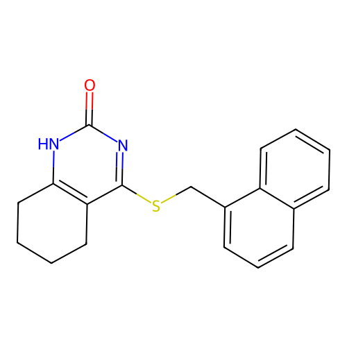 4-((naphthalen-1-ylmethyl)thio)-5,6,7,8-tetrahydroquinazolin-2(1H)-one structure