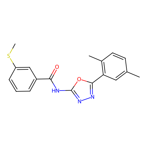 N-(5-(2,5-dimethylphenyl)-1,3,4-oxadiazol-2-yl)-3-(methylthio)benzamide structure