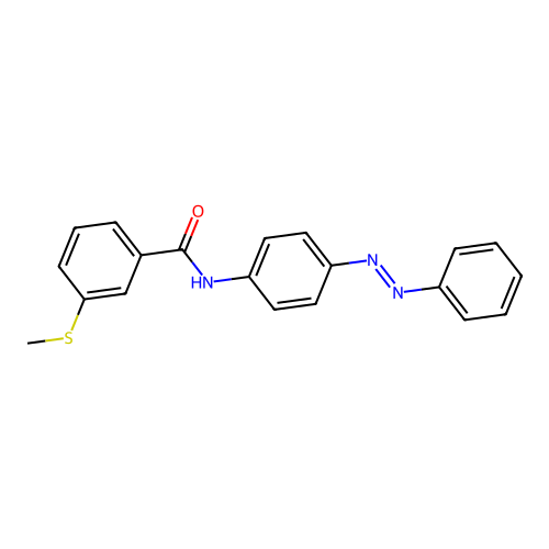 3-methylsulfanyl-N-(4-phenyldiazenylphenyl)benzamide structure