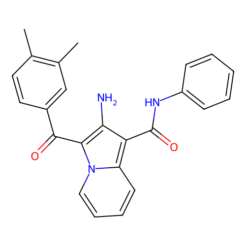 2-amino-3-(3,4-dimethylbenzoyl)-N-phenylindolizine-1-carboxamide structure