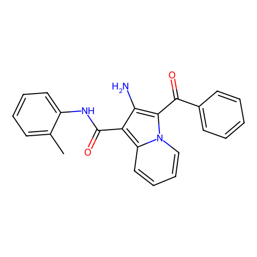 2-amino-3-benzoyl-N-(2-methylphenyl)indolizine-1-carboxamide structure
