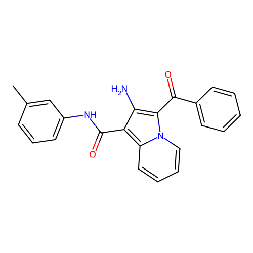 2-amino-3-benzoyl-N-(3-methylphenyl)indolizine-1-carboxamide structure