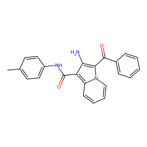 2-amino-3-benzoyl-N-(4-methylphenyl)indolizine-1-carboxamide structure