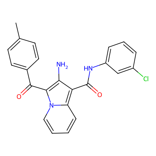 2-amino-N-(3-chlorophenyl)-3-(4-methylbenzoyl)indolizine-1-carboxamide structure