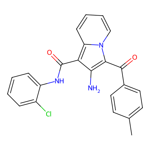 2-amino-N-(2-chlorophenyl)-3-(4-methylbenzoyl)indolizine-1-carboxamide structure