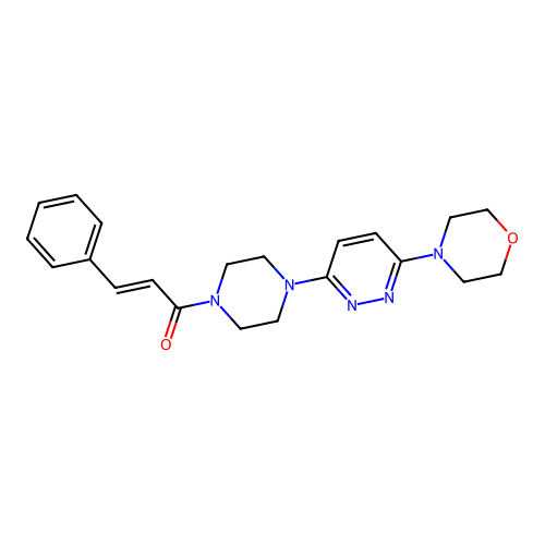 (E)-1-(4-(6-morpholinopyridazin-3-yl)piperazin-1-yl)-3-phenylprop-2-en-1-one structure