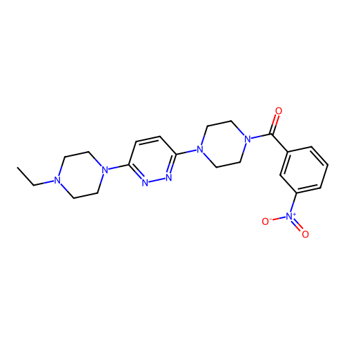 3-(4-ethylpiperazin-1-yl)-6-[4-(3-nitrobenzoyl)piperazin-1-yl]pyridazine structure