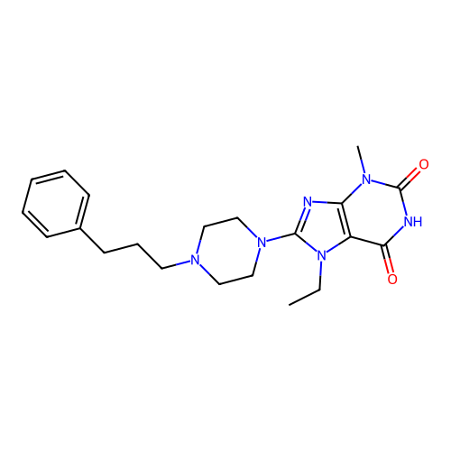 7-Ethyl-3-methyl-8-[4-(3-phenylpropyl)piperazin-1-yl]purine-2,6-dione structure