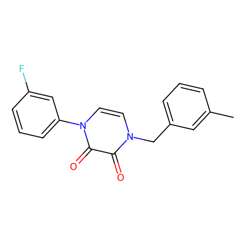1-(3-Fluorophenyl)-4-[(3-methylphenyl)methyl]pyrazine-2,3-dione structure