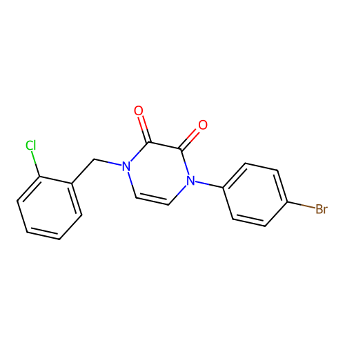 1-(4-Bromophenyl)-4-[(2-chlorophenyl)methyl]pyrazine-2,3-dione structure