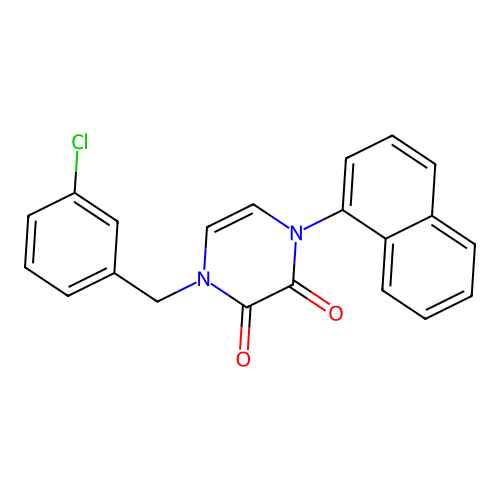 1-[(3-Chlorophenyl)methyl]-4-naphthalen-1-ylpyrazine-2,3-dione structure