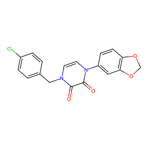 1-(1,3-Benzodioxol-5-yl)-4-[(4-chlorophenyl)methyl]pyrazine-2,3-dione structure