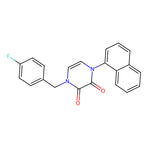 1-[(4-Fluorophenyl)methyl]-4-naphthalen-1-ylpyrazine-2,3-dione structure