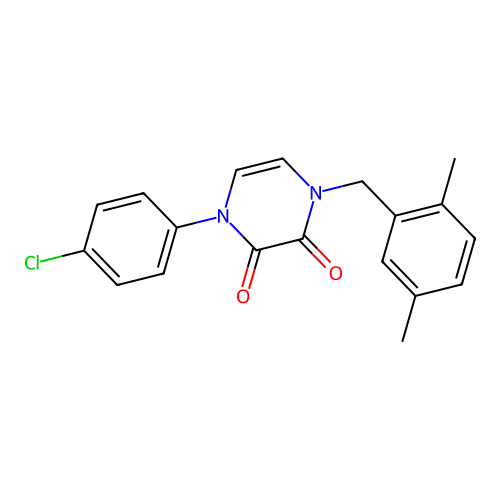 1-(4-Chlorophenyl)-4-[(2,5-dimethylphenyl)methyl]pyrazine-2,3-dione structure