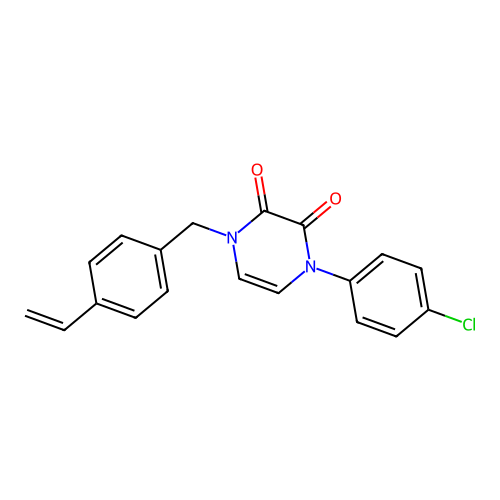 1-(4-Chlorophenyl)-4-[(4-ethenylphenyl)methyl]pyrazine-2,3-dione structure