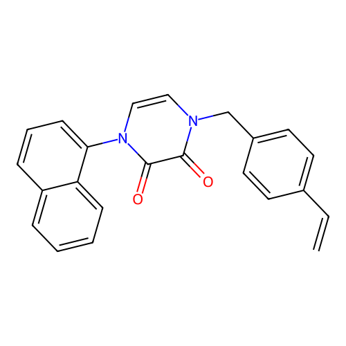 1-[(4-Ethenylphenyl)methyl]-4-naphthalen-1-ylpyrazine-2,3-dione structure